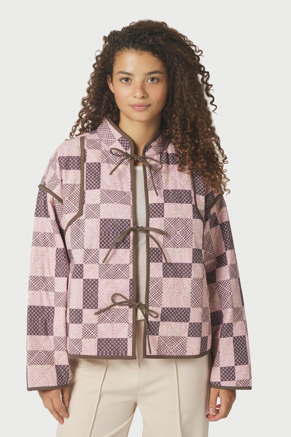 Calah Square Mix jakke - rosa